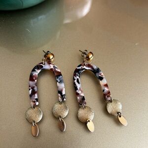 Chic Gold and Multicolor Arch Earrings